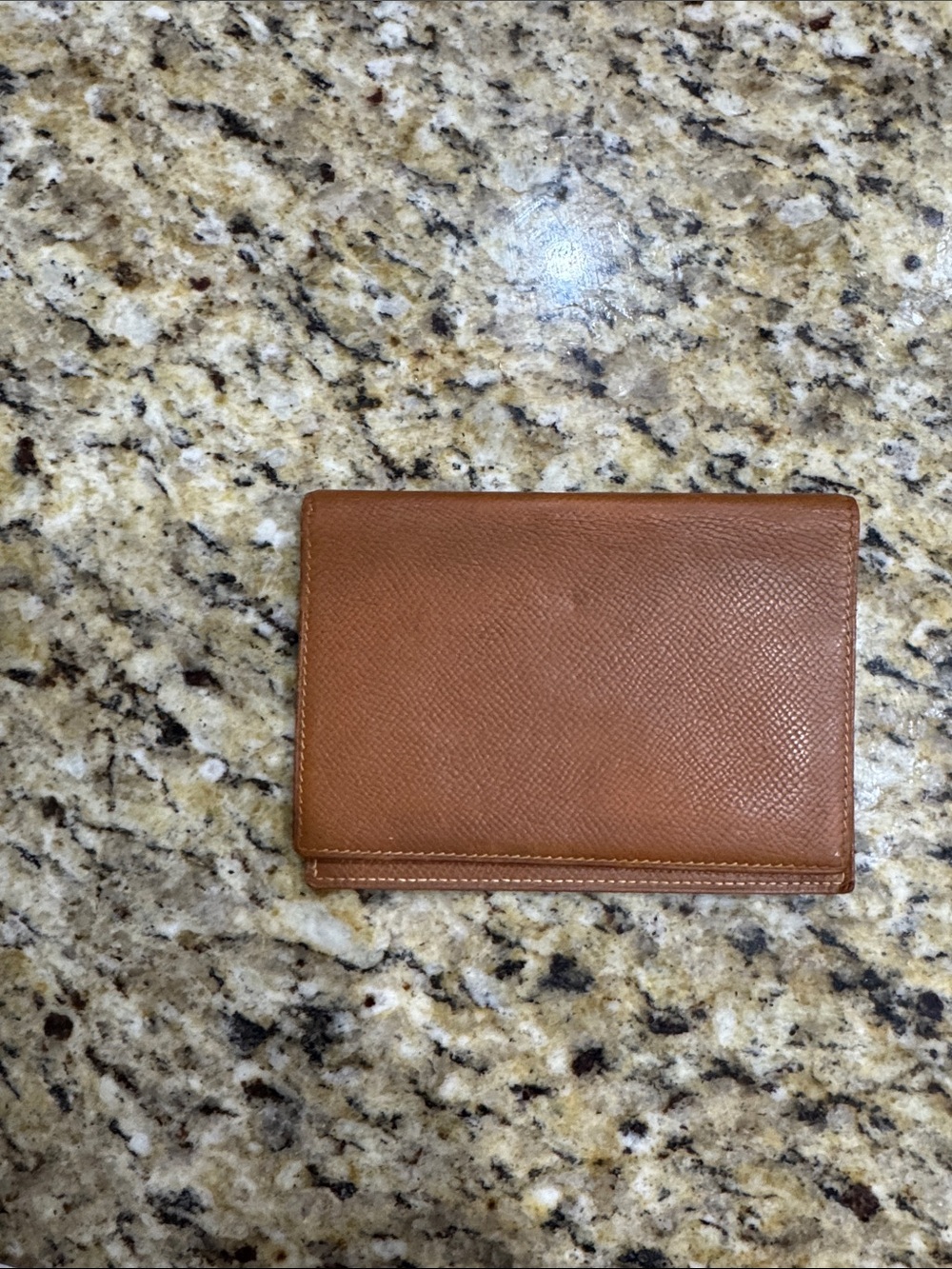 Hermes Brown Leather Wallet, Bifold with Card Pockets, Hermès